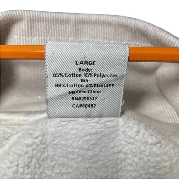 Varley Pullover Woods Pullover Sweatshirt High Neck Ribbed Trim Cream Size Large - Picture 5 of 9